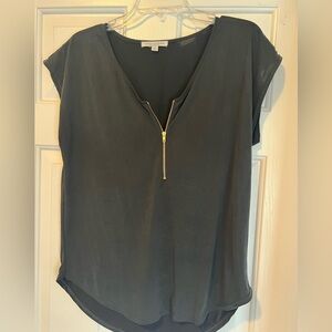 Charcoal Gray Zippered Top